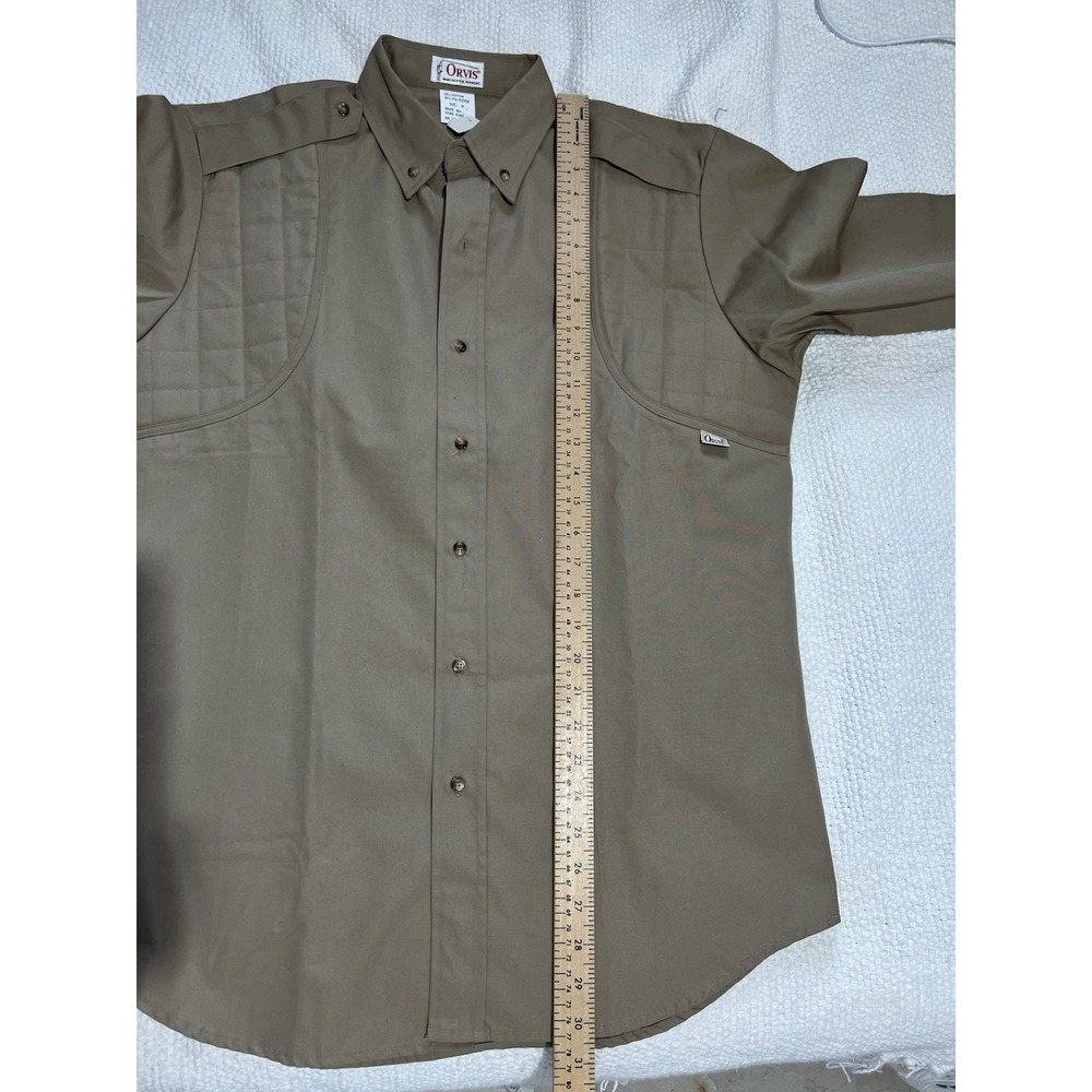 Vintage 70s 80s Orvis Men's Beige Button-Down Shirt M Long Sleeve - Picture 6 of 9
